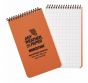 76x130mm Top Spiral 50 Page Modestone Waterproof Notepad (3"x5") Orange