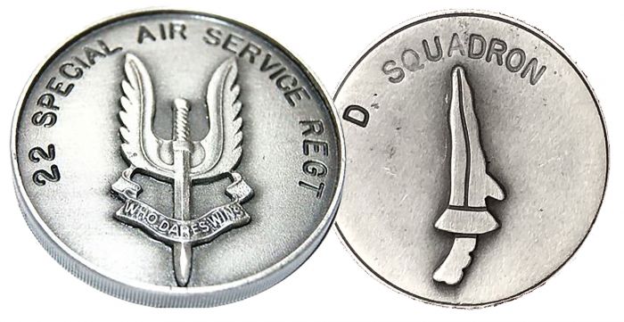 D Sqn - Kris Emblem - SAS 22 Special Air Service Regiment Coin both