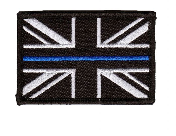 Thin Blue Line Police Union Jack Velcro backed Badge