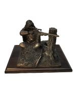 Bronze Sniper Statue - Sitting 