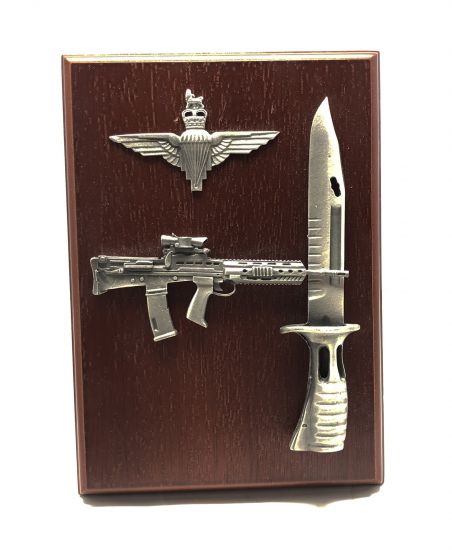 Parachute Regiment Plaque - Cap Badge - Rifle - Bayonet