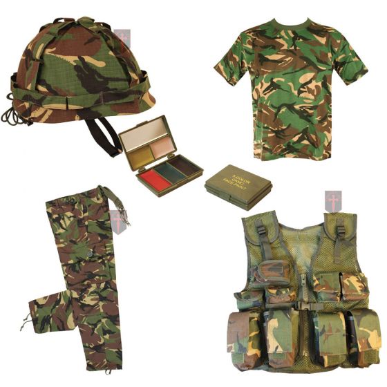 Kids - DELUXE A - Army Camo Fancy Dress Children's Soldier Outfit