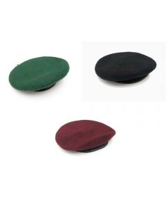 Entry Level 100% Wool Leather Banded Beret 
