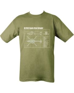 Apache Helicopter  T-Shirt - Olive Green