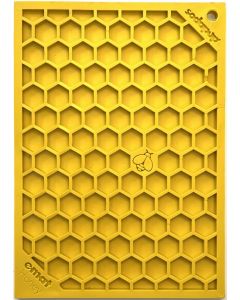SodaPup Lick Mat - Enrichment EMAT with Honeycomb Design - Small - Yellow