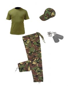 Kids Army Camo Pack 3- Tshirt, Pants, Cap and Dog Tags 