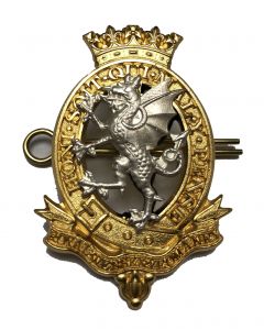 Royal Wessex Yeomanry Cap Badge (Officers, two-piece, with two shanks and pin fittings)