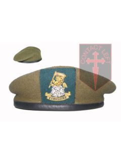 Yorkshire Regiment Khaki Beret + Officers Cap Badge