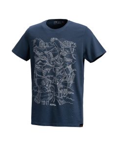 AustriAlpin 11n1 T-Shirt - Printed T-Shirt with 11 Hidden Alpine Elements - Dark Blue