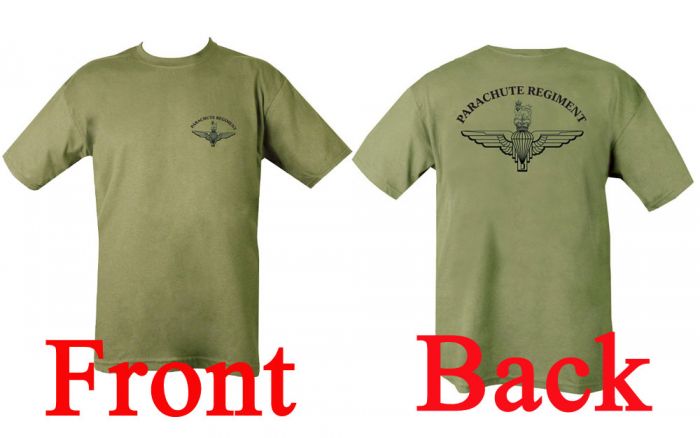 Parachute Regiment T-Shirt - Olive Green (Double Print)